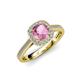 3 - Hain Pink Tourmaline and Diamond Halo Engagement Ring 
