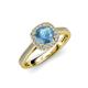 3 - Hain Blue Topaz and Diamond Halo Engagement Ring 