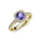3 - Hain Iolite and Diamond Halo Engagement Ring 