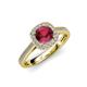 3 - Hain Rhodolite Garnet and Diamond Halo Engagement Ring 