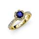 3 - Florus Blue Sapphire and Diamond Halo Engagement Ring 