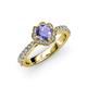3 - Florus Tanzanite and Diamond Halo Engagement Ring 