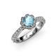 3 - Florus Aquamarine and Diamond Halo Engagement Ring 