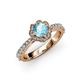 3 - Florus Aquamarine and Diamond Halo Engagement Ring 