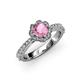3 - Florus Pink Tourmaline and Diamond Halo Engagement Ring 