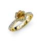 3 - Florus Citrine and Diamond Halo Engagement Ring 