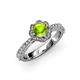 3 - Florus Peridot and Diamond Halo Engagement Ring 