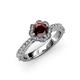 3 - Florus Red Garnet and Diamond Halo Engagement Ring 