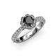 3 - Florus Black and White Diamond Halo Engagement Ring 