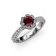3 - Florus Ruby and Diamond Halo Engagement Ring 