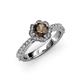 3 - Florus Smoky Quartz and Diamond Halo Engagement Ring 