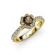 3 - Florus Smoky Quartz and Diamond Halo Engagement Ring 