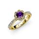 3 - Florus Amethyst and Diamond Halo Engagement Ring 