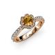 3 - Florus Citrine and Diamond Halo Engagement Ring 