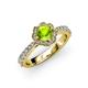 3 - Florus Peridot and Diamond Halo Engagement Ring 