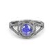 3 - Elle Tanzanite and Diamond Double Halo Engagement Ring 