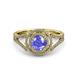 3 - Elle Tanzanite and Diamond Double Halo Engagement Ring 