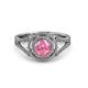 3 - Elle Pink Tourmaline and Diamond Double Halo Engagement Ring 