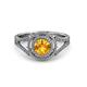 3 - Elle Citrine and Diamond Double Halo Engagement Ring 