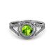 3 - Elle Peridot and Diamond Double Halo Engagement Ring 