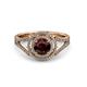 3 - Elle Red Garnet and Diamond Double Halo Engagement Ring 