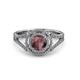 3 - Elle Rhodolite Garnet and Diamond Double Halo Engagement Ring 