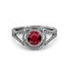 3 - Elle Ruby and Diamond Double Halo Engagement Ring 