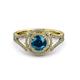 3 - Elle Blue and White Diamond Double Halo Engagement Ring 