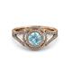 3 - Elle Aquamarine and Diamond Double Halo Engagement Ring 