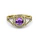 3 - Elle Amethyst and Diamond Double Halo Engagement Ring 