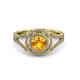 3 - Elle Citrine and Diamond Double Halo Engagement Ring 