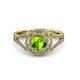 3 - Elle Peridot and Diamond Double Halo Engagement Ring 