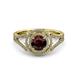 3 - Elle Red Garnet and Diamond Double Halo Engagement Ring 