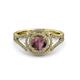 3 - Elle Rhodolite Garnet and Diamond Double Halo Engagement Ring 