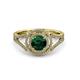3 - Elle Emerald and Diamond Double Halo Engagement Ring 