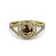 3 - Elle Smoky Quartz and Diamond Double Halo Engagement Ring 