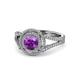 1 - Elle Amethyst and Diamond Double Halo Engagement Ring 