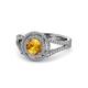 1 - Elle Citrine and Diamond Double Halo Engagement Ring 