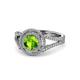 1 - Elle Peridot and Diamond Double Halo Engagement Ring 