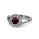 1 - Elle Red Garnet and Diamond Double Halo Engagement Ring 