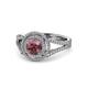 1 - Elle Rhodolite Garnet and Diamond Double Halo Engagement Ring 
