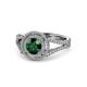 1 - Elle Emerald and Diamond Double Halo Engagement Ring 