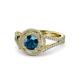 1 - Elle Blue and White Diamond Double Halo Engagement Ring 