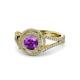 1 - Elle Amethyst and Diamond Double Halo Engagement Ring 