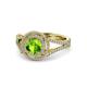 1 - Elle Peridot and Diamond Double Halo Engagement Ring 