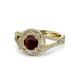 1 - Elle Red Garnet and Diamond Double Halo Engagement Ring 