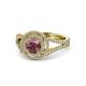1 - Elle Rhodolite Garnet and Diamond Double Halo Engagement Ring 