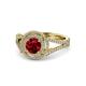 1 - Elle Ruby and Diamond Double Halo Engagement Ring 