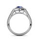 6 - Elle Blue Sapphire and Diamond Double Halo Engagement Ring 