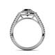6 - Elle Black and White Diamond Double Halo Engagement Ring 